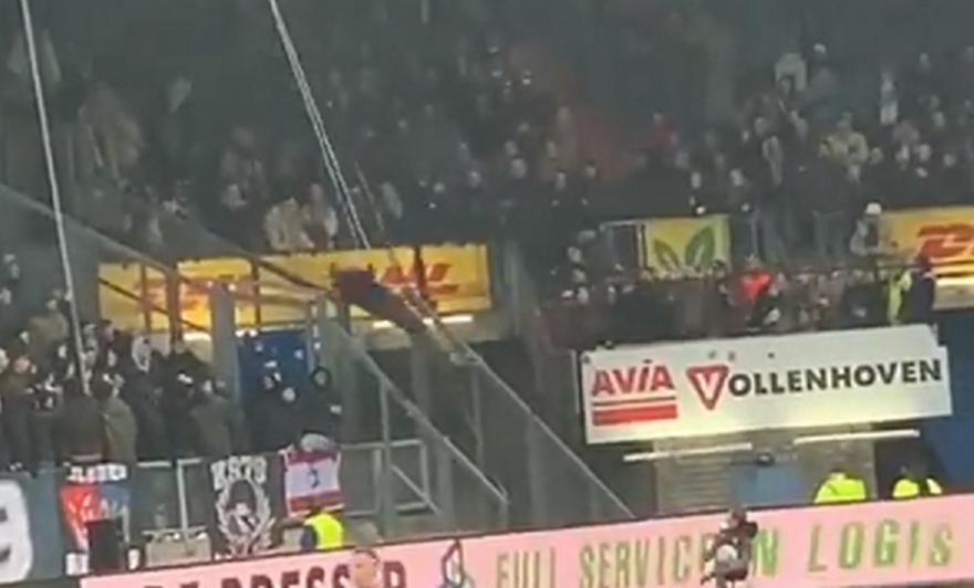 Έπος: Οπαδός έκανε… κούνια από ψηλά σε κερκίδα