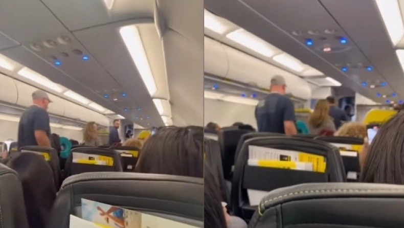 Έξαλλη επιβάτης εύχεται να πέσει το αεροπλάνο - Δείτε το απίθανο βίντεο