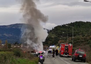 Μαλακάσα: Φορτηγό έπιασε φωτιά – Μικρές καθυστερήσεις στην κυκλοφορία