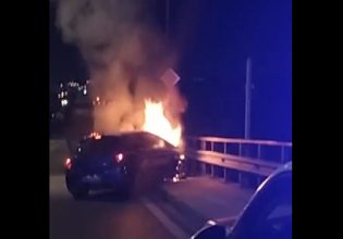 Πέτρου Ράλλη: Αστυνομικοί απεγκλώβισαν λιπόθυμο οδηγό από φλεγόμενο όχημα