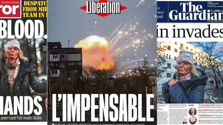 Ουκρανία:  Τα πρωτοσέλιδα την επομένη της ρωσικής εισβολής