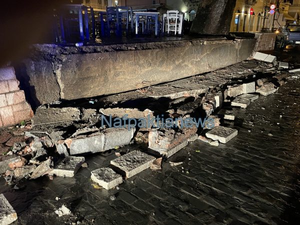 Ναύπακτος: Η κακοκαιρία «χτύπησε» τα ξημερώματα στην πόλη
