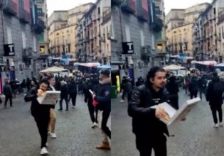 Ιταλία: Νεαρός τρέχει να σωθεί από επεισόδια… τρώγοντας πίτσα