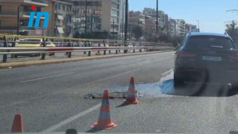 Συγγρού: Έσπασε αγωγός της ΕΥΔΑΠ – Κλειστές δύο λωρίδες κυκλοφορίας