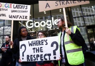 Στάση εργασίας των εργαζομένων της Google στο Λονδίνο για τις μαζικές απολύσεις