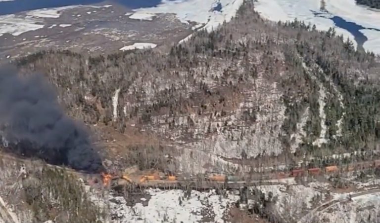 Τρένο εκτροχιάστηκε και πήρε φωτιά στις ΗΠΑ – Τρεις τραυματίες