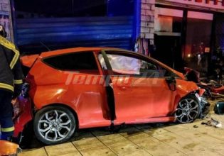 Τροχαίο στην Πάτρα με 3 τραυματίες – Αυτοκίνητο προσέκρουσε σε φανάρι και κατέληξε σε ψαράδικο