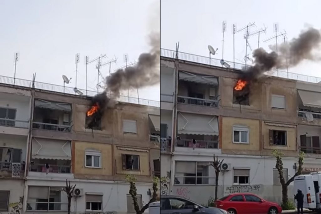 Φωτιά σε διαμέρισμα πολυκατοικίας στη Θεσσαλονίκη