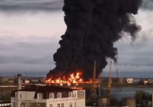 Πόλεμος στην Ουκρανία: Δεξαμενή καυσίμων στις φλόγες στην Κριμαία – Δείτε βίντεο