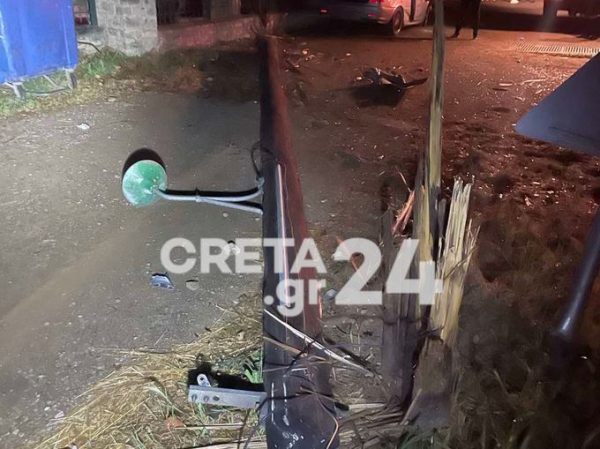 Θανατηφόρο τροχαίο στο Ηράκλειο: Εικόνες σοκ από το σημείο που σκοτώθηκε ο 24χρονος Γιάννης