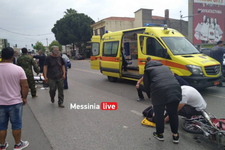 Σφοδρή σύγκρουση Ι.Χ με μηχανάκι στην Καλαμάτα – Στο νοσοκομείο οι νεαροί αναβάτες με σοβαρά κατάγματα