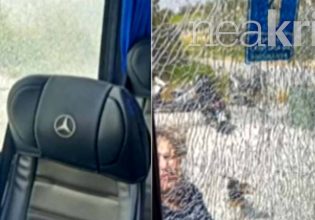 Ατύχημα στο Ηράκλειο: Γάντζος γερανού χτύπησε λεωφορείο – Από τύχη γλίτωσαν τα χειρότερα μητέρα και το μωρό της