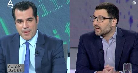 Καβγάς στον τηλεοπτικό αέρα μεταξύ Πλεύρη και Ηλιόπουλου για την επίθεση με γιαούρτι