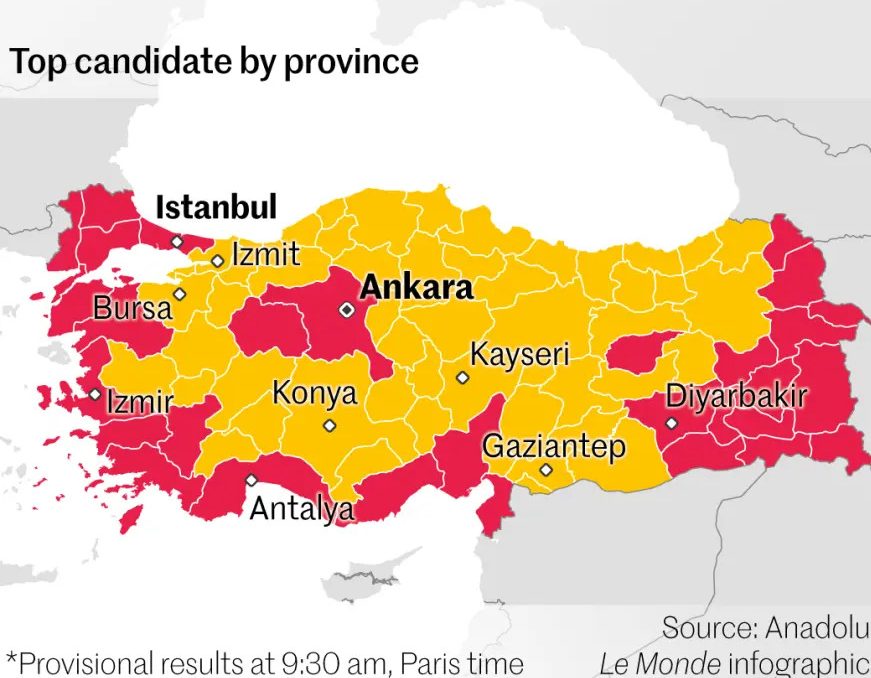 Εκλογές στην Τουρκία: Ο άκρως προκλητικός χάρτης της Le Monde