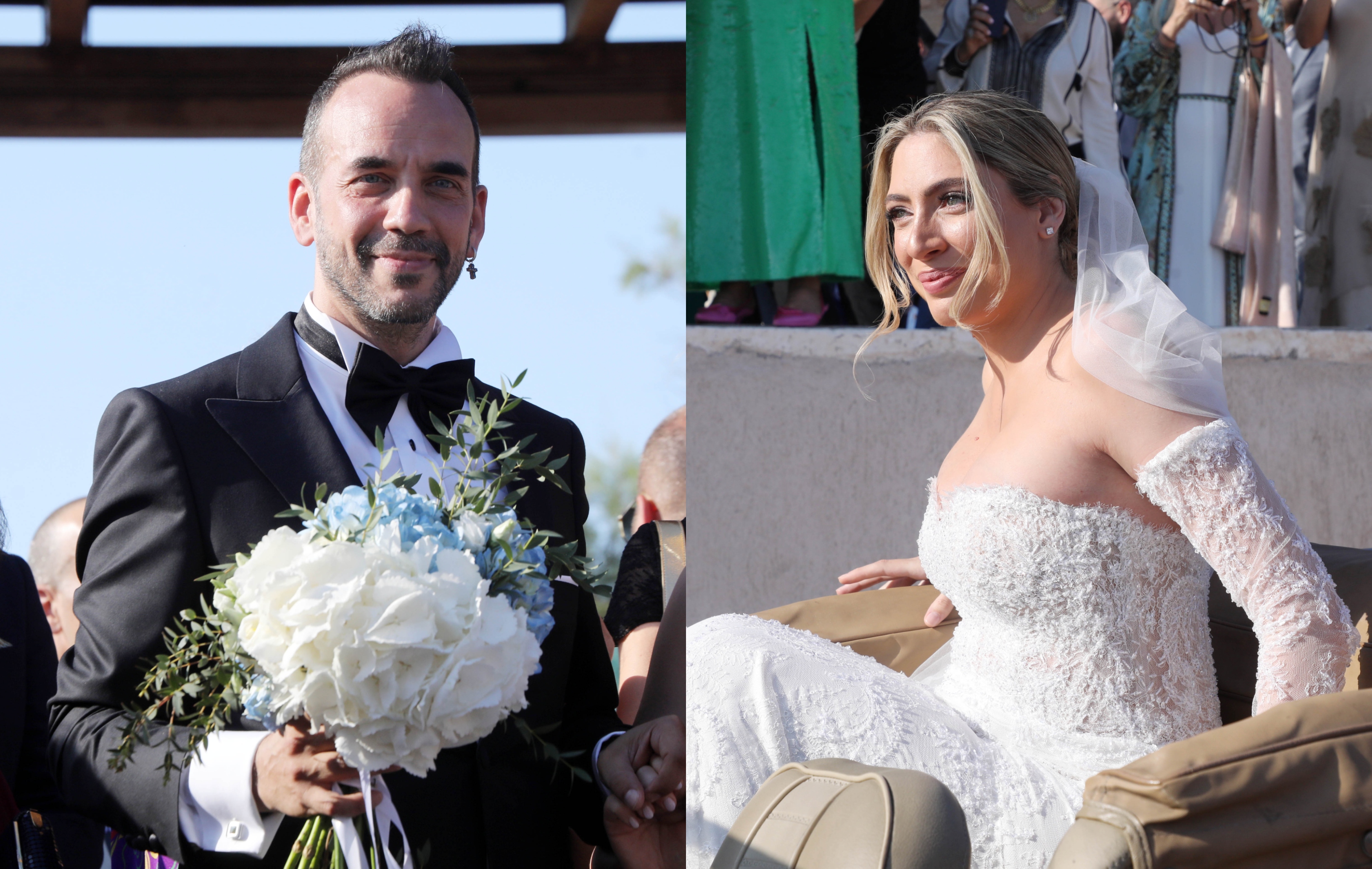 Μουζουράκης - Κόζαρη: Η άφιξη της νύφης στην εκκλησία, το τρυφερό φιλί και οι έξι κουμπάροι
