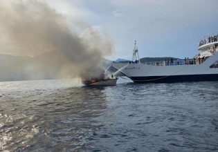 Φωτιά σε σκάφος στη Λευκάδα: Οι δυο επιβαίνοντες πήδηξαν στη θάλασσα