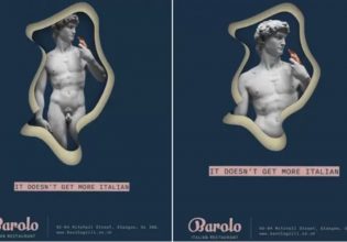 Διαφήμιση, στο μετρό, για εστιατόριο με τον Δαβίδ του Μιχαήλ Άγγελου λογοκρίθηκε για γυμνό