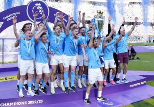 Η απονομή του τροπαίου στην Μάντσεστερ Σίτι (pics)