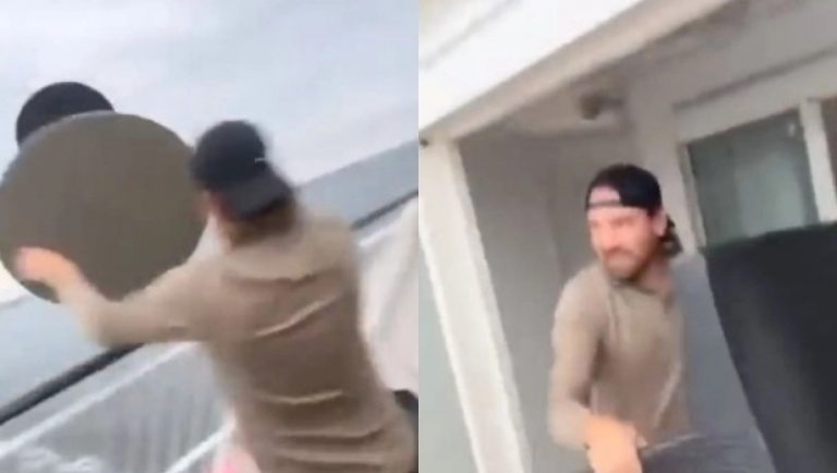 Απελπισμένοι TikTokers πετούν έπιπλα από κατάστρωμα πλοίου