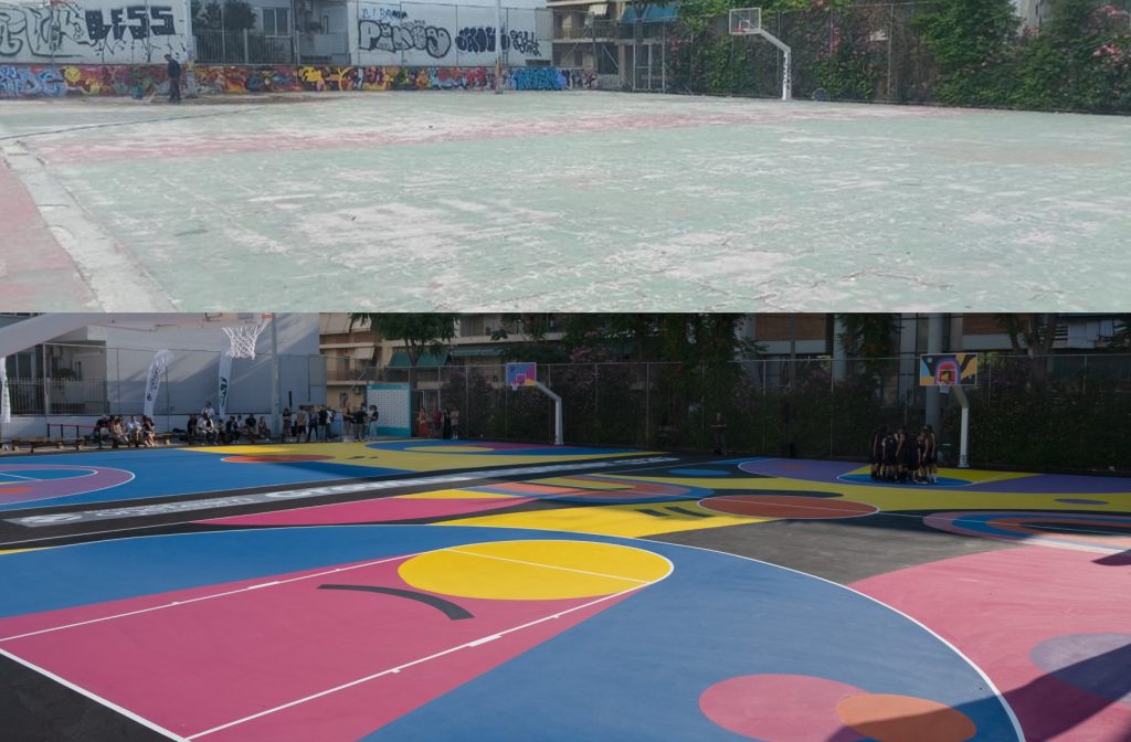 Ανακαινίστηκαν πλήρως δύο ανοιχτά γήπεδα μπάσκετ στα Πατήσια 