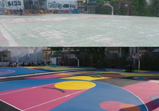 Ανακαινίστηκαν πλήρως δύο ανοιχτά γήπεδα μπάσκετ στα Πατήσια 