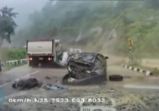 Τεράστιος βράχος συνέθλιψε αυτοκίνητα στην Ινδία – Δύο νεκροί και ένας τραυματίας