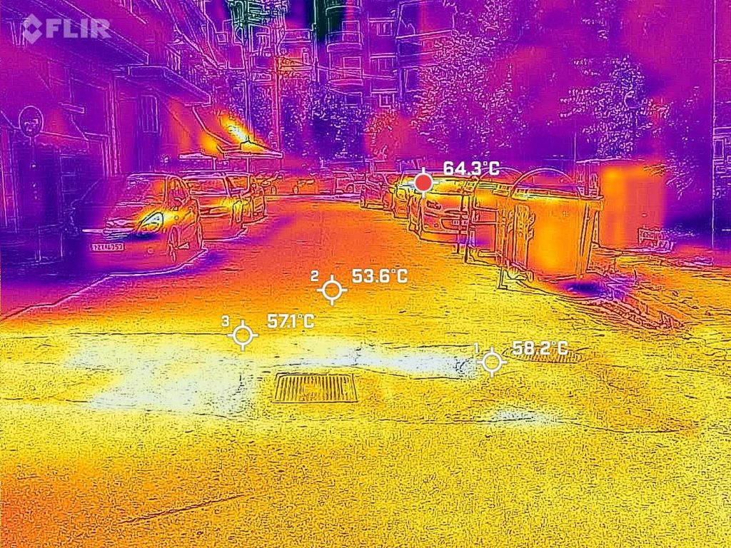 Καύσωνας: Πόσο έφτασε η θερμοκρασία στον δρόμο και την άσφαλτο – Δείτε φωτογραφίες από θερμική κάμερα
