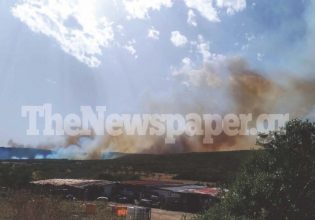 Βόλος: Φωτιά κοντά στις Γλαφυρές Μαγνησίας στο πεδίο βολής του Στρατού