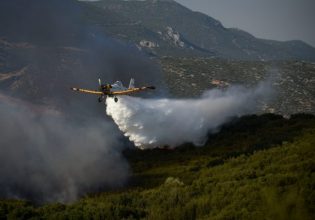 Υπό μερικό έλεγχο η φωτιά στην Αγία Μαρίνα της Εύβοιας