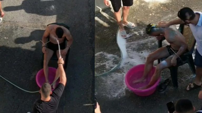 Γάμος στην Κρήτη: Έδεσαν τον γαμπρό με tire up, τον έπλυναν με βούρτσες και έριξαν ρύζι με τα… τσουβάλια