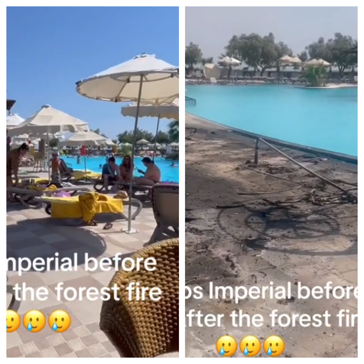 Φωτιά στη Ρόδο: Σοκαριστικό βίντεο από ξενοδοχείο στη Λίνδο - Το πριν και το μετά της πυρκαγιάς