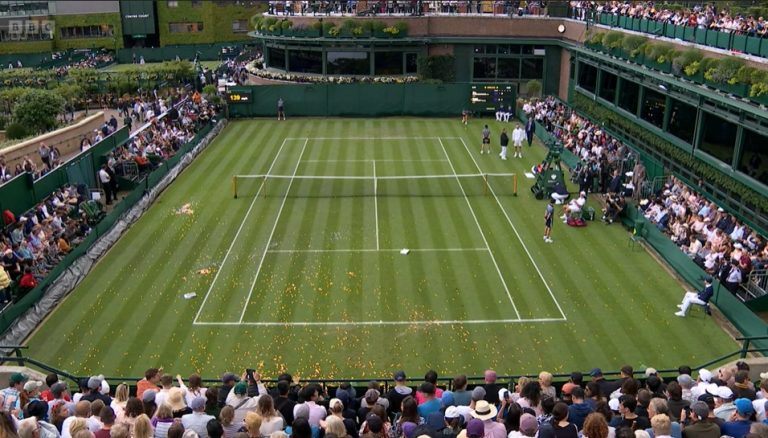 Wimbledon: Ακτιβιστές διέκοψαν αγώνα για να πετάξουν κομφετί και κομμάτια παζλ
