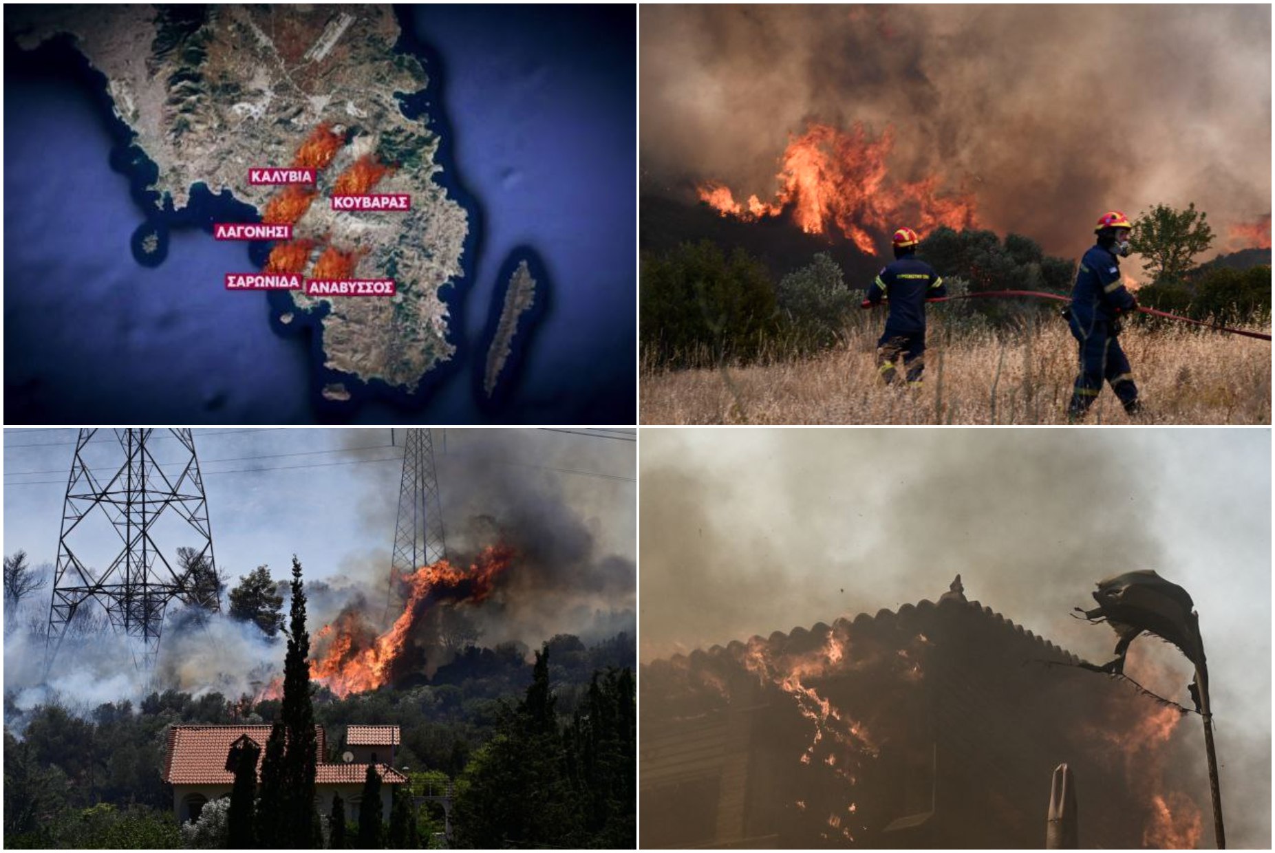 First major wildfire of the season SE of Athens proper, near coastal resorts