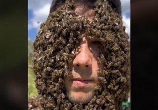 Αγρίνιο: Viral στο TikTok μελισσοκόμος που αφήνει χιλιάδες μέλισσες να κάτσουν πάνω στο κορμί του
