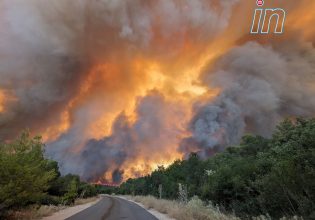 Φωτιά στα Δερβενοχώρια: Έκλεισε η παλαιά εθνική οδός Ελευσίνας – Θηβών