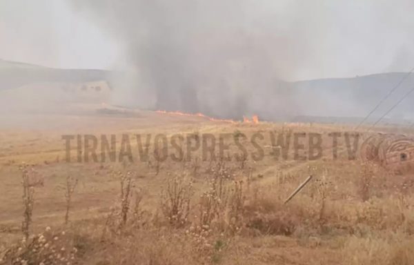 Φωτιά στον Μαυρόλιθο της Λάρισας