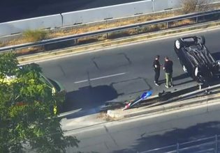 Ανατροπή αυτοκινήτου στη Λεωφόρο Ποσειδώνος