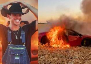 Η απόλυτη καταστροφή: YouTuber αγόρασε Ferrari και της έβαλε καταλάθος φωτιά