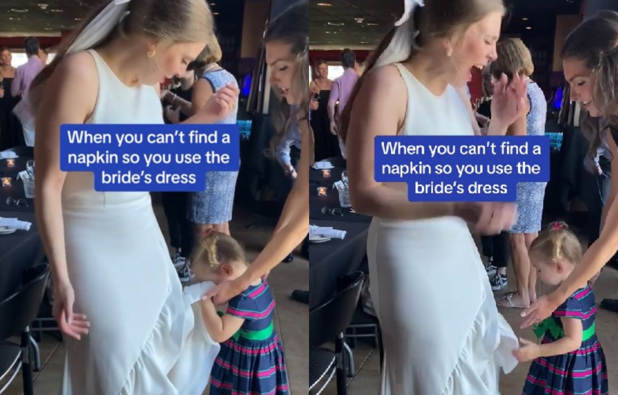 TikTok: Κοριτσάκι σκουπίζεται στο φόρεμα της νύφης και γίνεται viral