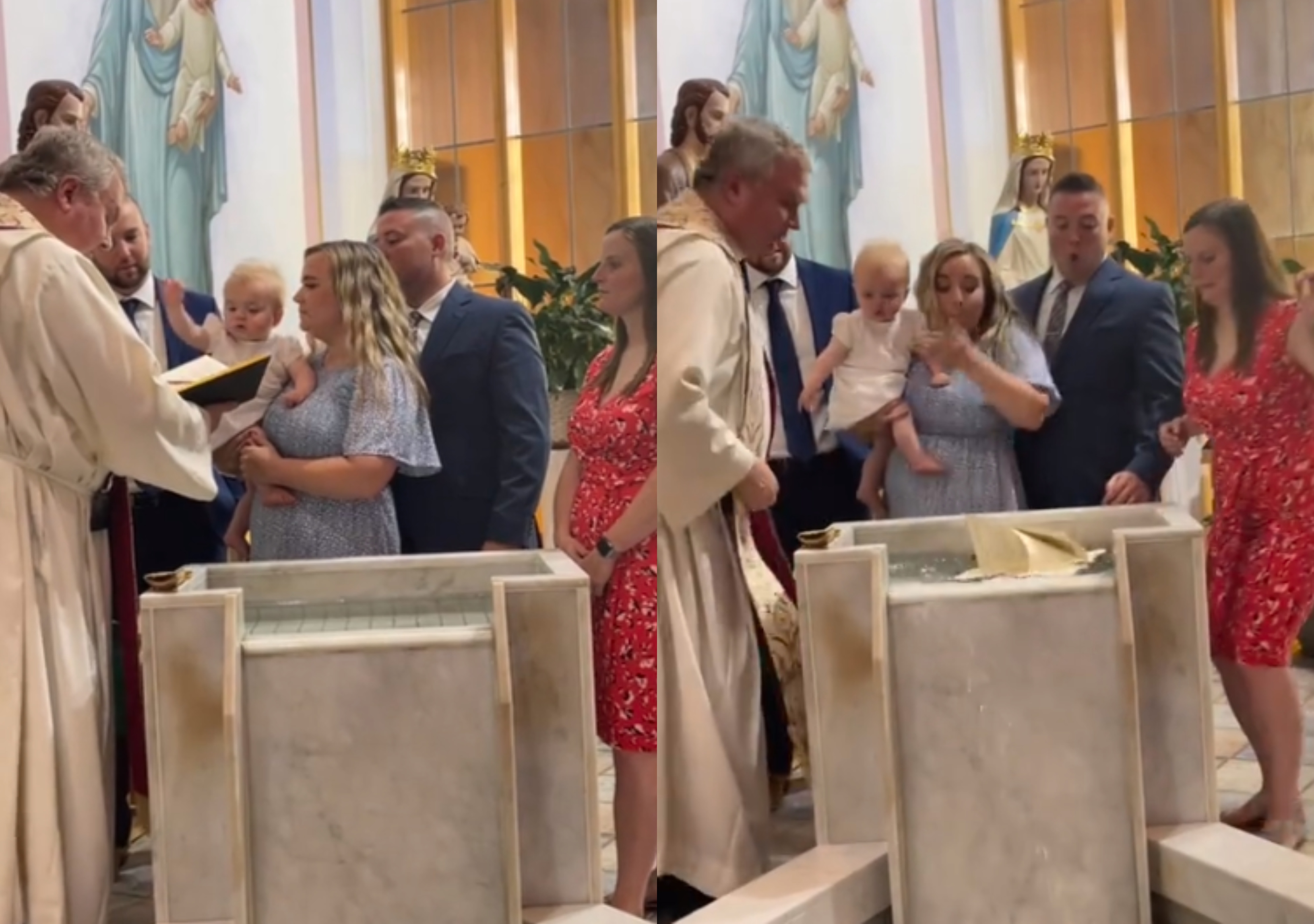TikTok: Μωρό πέταξε την Βίβλο στην κολυμπήθρα ενώ το βάπτιζαν και έγινε viral