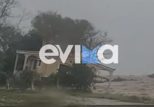 Κακοκαιρία Elias: Σπίτι παρασύρεται από τα ορμητικά νερά στην Εύβοια
