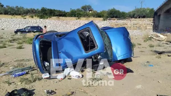 Εύβοια: Θανατηφόρο τροχαίο με έναν νεκρό – Ι.Χ έπεσε από γέφυρα του Βασιλικού