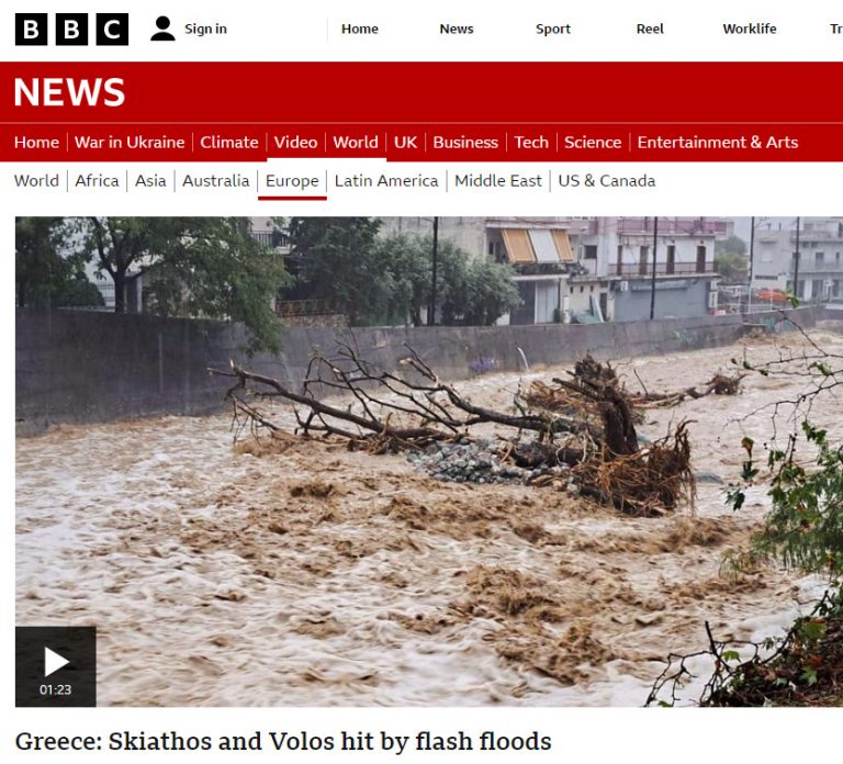 Daniel: Τον γύρο του κόσμου κάνουν οι φονικές πλημμύρες στην Ελλάδα