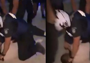 Κακοκαιρία Daniel: Αδιανόητο σκηνικό στη Λάρισα – Αστυνομικός πιέζει στον λαιμό διαδηλωτή με γκλοπ