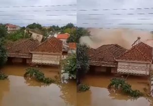 Κακοκαιρία Daniel: Η στιγμή που καταρρέει σπίτι στην Καρδίτσα