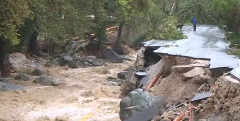 Κακοκαιρία Daniel: Κατέρρευσε το οδόστρωμα στο δρόμο Βόλος – Πορταριά