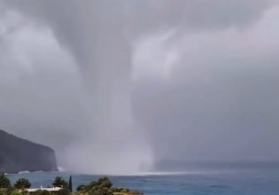 Κακοκαιρία Daniel: Υδροστρόβιλος σχηματίστηκε σε παραλία στην Εύβοια