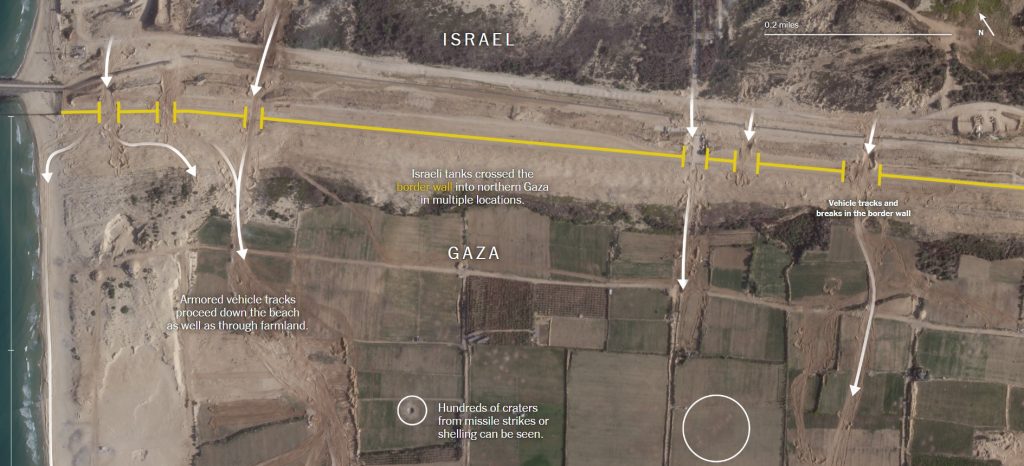 Πόλεμος Ισραήλ – Χαμάς: Η έκταση της ισραηλινής εισβολής στη Γάζα μέσα από δορυφορικές εικόνες