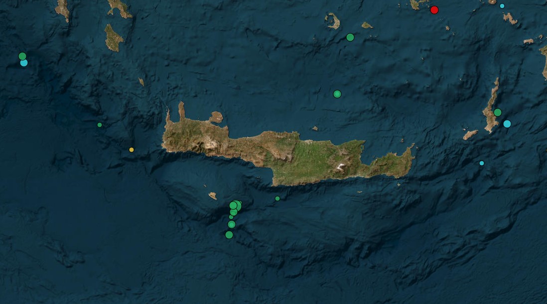 Κρήτη: Σεισμός 4 Ρίχτερ νότια του νησιού