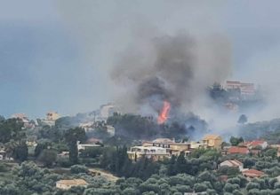 Κέρκυρα: Σε ύφεση η φωτιά – Στη θάλασσα οι φλόγες, κινδύνευσαν σπίτια και ξενοδοχεία (φωτογραφίες)